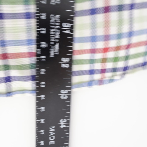 Brooks Brothers Tattersall Check Button Down Shirt Multicolor Mens Medium Flaw - Picture 8 of 9